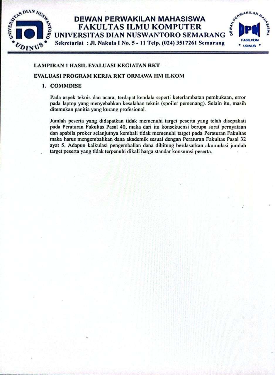 Berita Acara Hasil Evaluasi HM ILKOM